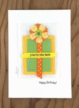 You're the Best Yellow and Green Package with Flower Greeting Card - $7.00