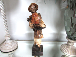 Vtg Paper Mache Figurine Mexican Folk Art Elderly Man With Crate Clay Jugs 13&quot; - £19.42 GBP