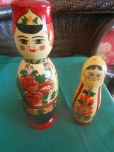 Great Collectible 2 Wood Russian Man &amp; Woman Nesting Dolls - £9.80 GBP