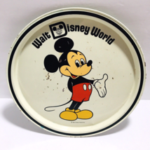 Vintage Walt Disney World Mickey Mouse Tin Plate Tray Patina Scratches D... - $25.60