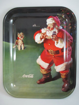 Coca Cola Metal Haddon Sundblom Santa Tray When Friends Drop In Christmas - £7.71 GBP