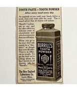 1920 Burrill&#39;s Toothpaste Powder Dental Advertisement Medical Ephemera - $366.69 MXN