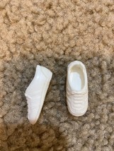 Vintage Barbie Skipper Tennis Shoes Sneakers White Marked Hong Kong Both Shoes - $11.30
