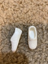 Vintage Barbie Skipper Tennis Shoes Sneakers White MARKED HONG KONG BOTH... - £8.88 GBP