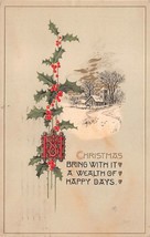 Antique Postcard Christmas Card Stamped 1918 - £3.00 GBP