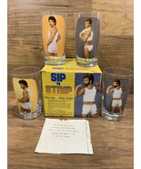 Vintage Sip N Strip Fantasy Glasses Set Of 4 Men Theme 10.5 Oz Retro Hum... - $1,627.87 MXN