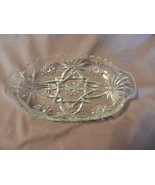 Vintage Glass Divided Relish Veggie Tray With handles Stars Scalloped Edges - £42.51 GBP