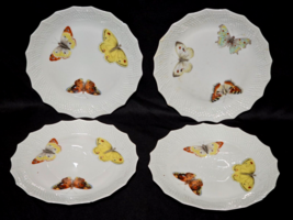 Vintage Limoges France Chastagner 6.5&quot; Butterfly Decorative Plates - Set Of 4 - £25.14 GBP