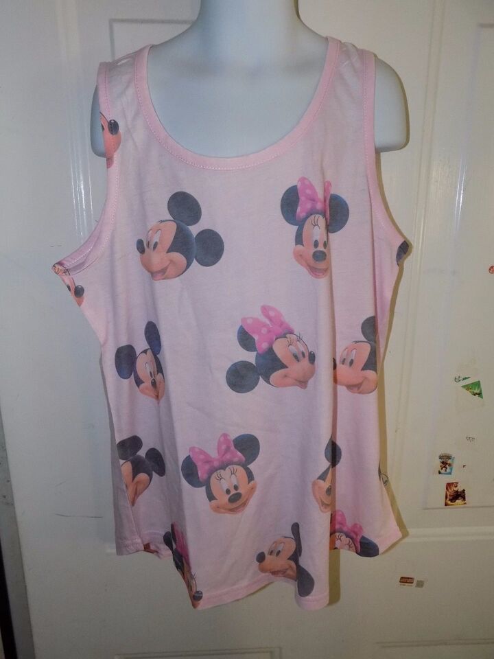 Disney Petal Pink Mickey and Minnie Mouse Tank Top Girl's NEW - £11.48 GBP