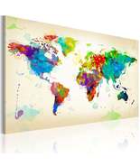 Tiptophomedecor Stretched Canvas World Map Art - All Colors Of The World... - £62.94 GBP+