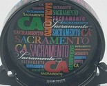 Vintage Sacramento Black Ceramic Ashtray With Sacramento Word Cloud 3 3/... - $3.91