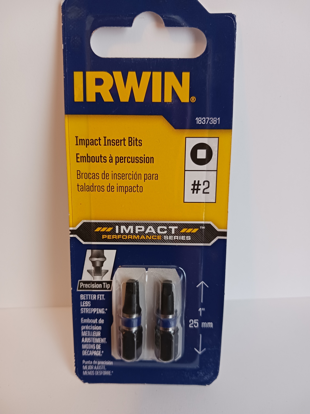 Irwin 1837381, 2 Count, 1&quot;, #2 Square Recess Torsion Bits, Impact Insert... - $3.25