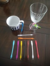 12pcs.  Silicone Coffee Mug Marker/ Glass Markers/Drink Markers/Drink Id... - £4.78 GBP