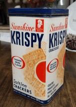 Vintage Sunshine Krispy Saltines Crackers Metal Storage Tin 14.5oz Mid-C... - $39.99