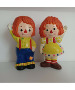 Raggedy Ann and Andy Banks Made In Japan Hand Painted Tall Vintage - £30.30 GBP