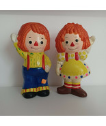Raggedy Ann and Andy Banks Made In Japan Hand Painted Tall Vintage - $38.65