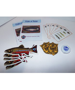 Maine Fisheries &amp; Wildlife LOT Stickers Patches Fish Identify Booklet Me... - £31.11 GBP