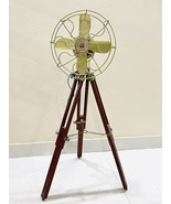 Handmade Antique Floor Fan, Royal Navy With Brown Wooden Tripod Stand x-... - £165.27 GBP