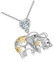 925 Sterling Silver Good Luck Elephant Necklace - £91.99 GBP