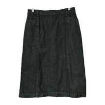 Orvis Womens Black Denim Cotton Partial Elastic Waist 29&quot; Jean Skirt Size 8 - £9.84 GBP