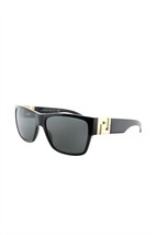 Versace square plastic sunglasses with grey lens in Black - size 59 mm - £121.75 GBP