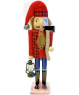 Nutcracker Woodsman Wooden Christmas Nutcracker 15&quot; Cabin Lodge Buffalo ... - £37.03 GBP