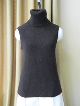 Ralph Lauren Cashmere Sweater Black Label Sleeveless Turtleneck Thick M - £101.05 GBP