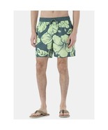 No Boundaries Men&#39;s Elastic Waist Swim Trunks 6&quot; Inseam Green Hibiscus 3... - $348.95 MXN
