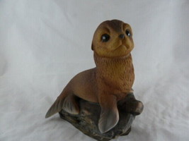 Vintage Hand Painted Porcelain Baby Seal Figurine Masterpiece By Homco 6&quot; x 5&quot;  - £13.44 GBP