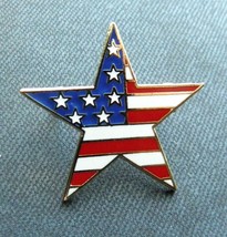 Patriotic Star Usa Flag Lapel Pin Badge 1 Inch - $5.64