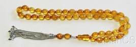 Worry Beads Baltic Gold Carved Amber 45 Beads - Sterling Tassel UNIQUE COLLECTOR - £1,035.59 GBP