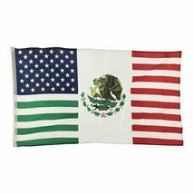 3x5 Feet USA Mexico Friendship Flag United States American Mexican Banner - £12.82 GBP