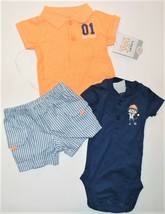 Just One You by Carter&#39;s Infant Boys 3 Piece Outfit All Star Size Newbor... - $9.94