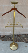 Vintage Brass Butler Valet Rolling Wardrobe Stand w/Coin Dish Suit Hanger - $247.50