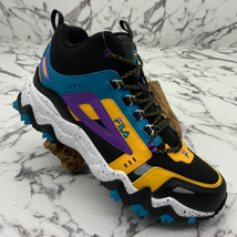 Men&#39;s Fila Oakmont Tr Mid Black | Turquoi | Purple | Yellow | White Snea... - £110.08 GBP