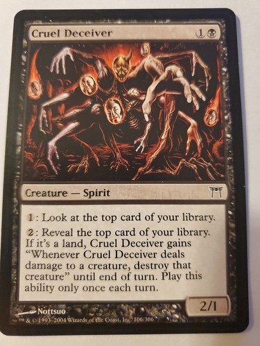 MTG Magic The Gathering Card Cruel Deceiver Creature Spirit Black Champi... - $3.84