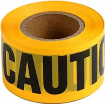 Yellow Caution Barricade Tape, 3&quot; x 300&#39; SIngle Pack One Roll Constructi... - $10.87