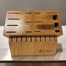 CUTCO 24 Slot Signature Knife Storage Block Honey Oak Wood Made In USA - £93.41 GBP