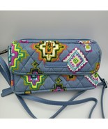 Vera Bradley Crossbody Bag Wallet Tribal Blue Print Adjustable Strap - £17.40 GBP
