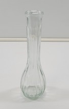 Vintage CFG Continental Floral Teardrop Ribbed Clear Glass Bud Flower Vase - $7.91