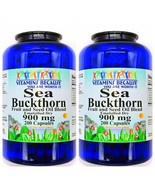 2 Bottles Sea Buckthorn 900mg Fruit Seed Oil BLEND 400 Capsules Omega 3 ... - £23.82 GBP