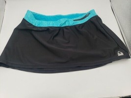 Gerry Women Skort Swim Bottom MEDIUM Black Blue Waistband Mini Zip Pocket - £9.85 GBP