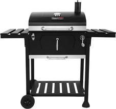 Royal Gourmet Cd1824En 24&quot; Charcoal Grill Outdoor Smoker With Side Tables, Black - £142.51 GBP
