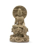 Kwan Yin 41752 Goddess of Compassion Sitting Under Moon Karana Mudra San... - $41.58