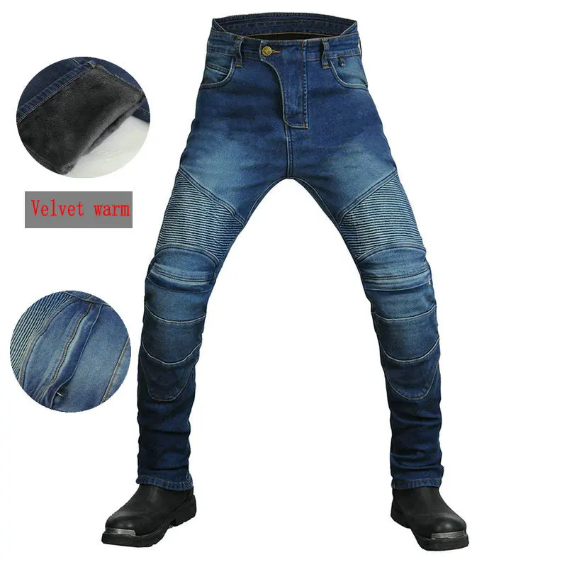 Volero Winter Motorcycle Riding Jeans Velvet Inside Windproof Protection Pants M - £337.43 GBP