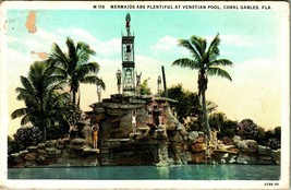 Mermaids Divers Venetian Pool Coral Gables FL UNP WB Postcard Smudge Can... - £32.01 GBP