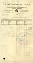 Antico Fattura F. Wesel Produzione Company New York Città 1907 - £35.56 GBP