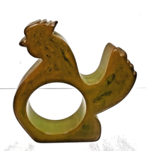 Vintage Figural Bakelite Green Marbled Rooster Chicken Napkin Ring Holde... - $44.55