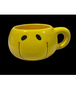 Vintage 80&#39;s Retro Yellow Smiley Face Coffee Mug Emoji Smile Cup - £16.92 GBP