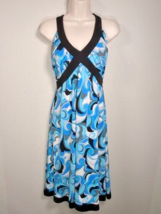 Connected Apparel Dress Women&#39;s Blue Sleeveless Halter Midi Dress Size 10 - £16.08 GBP